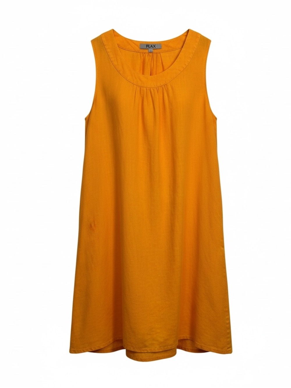 FLAX Sleeveless Linen A-Line Dress‎ in Mustard